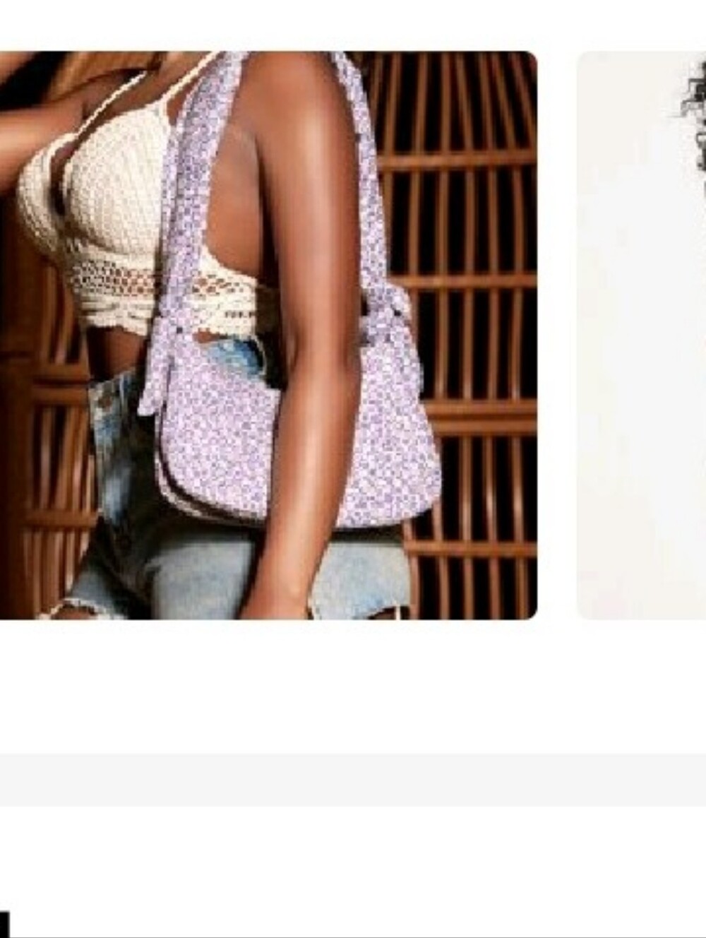 Lilac Floral Shoulder Bag with Knotted Strap💜
